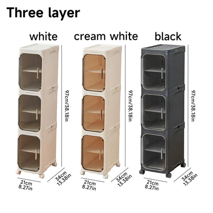 4-Tier Tall Narrow Storage Cabinet
