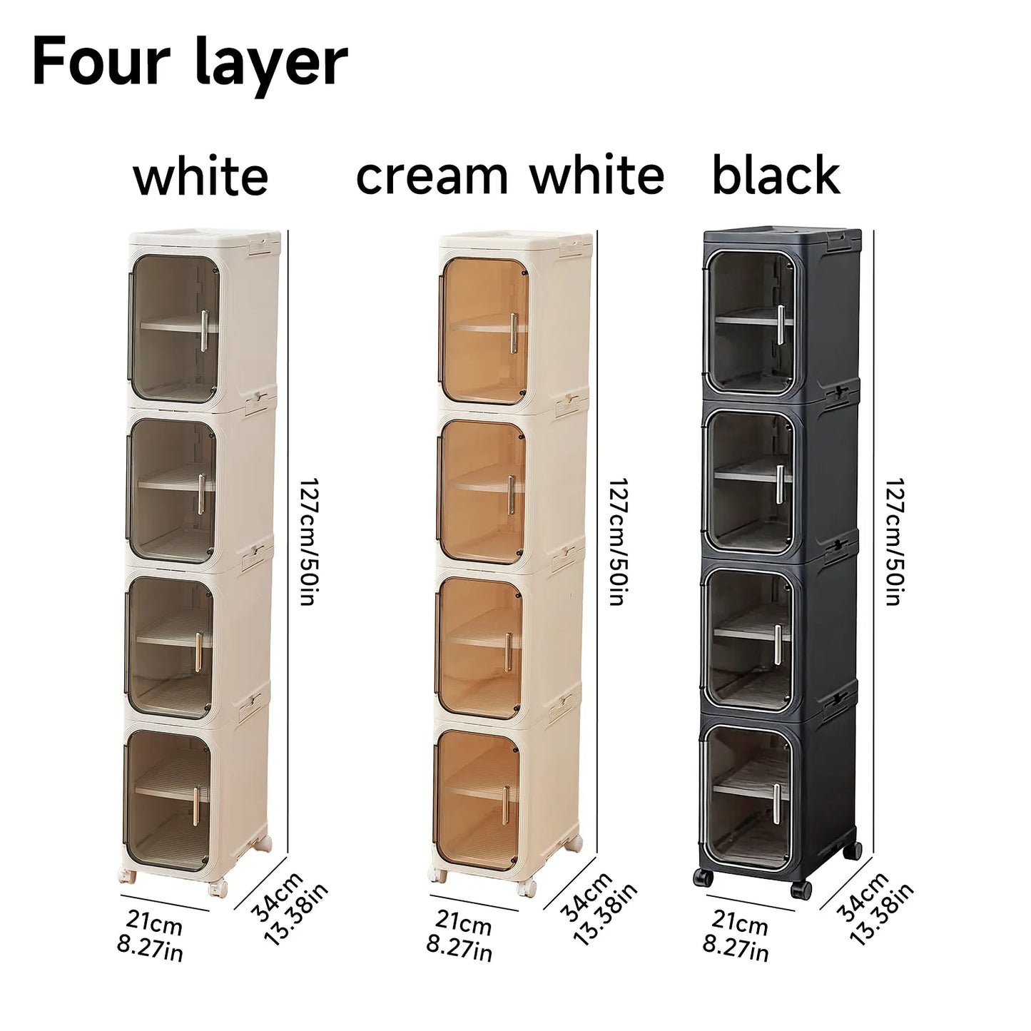 4-Tier Tall Narrow Storage Cabinet
