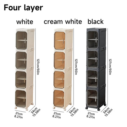 4-Tier Tall Narrow Storage Cabinet