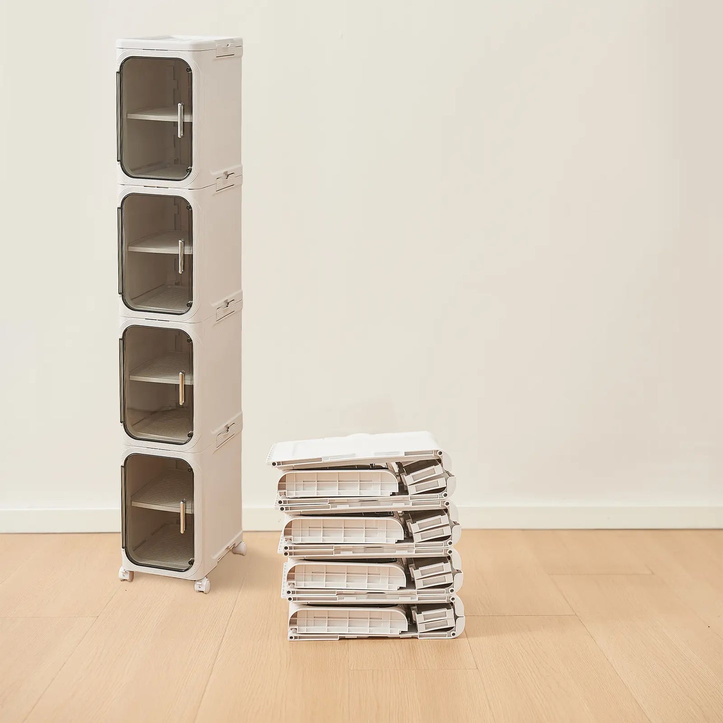 4-Tier Tall Narrow Storage Cabinet