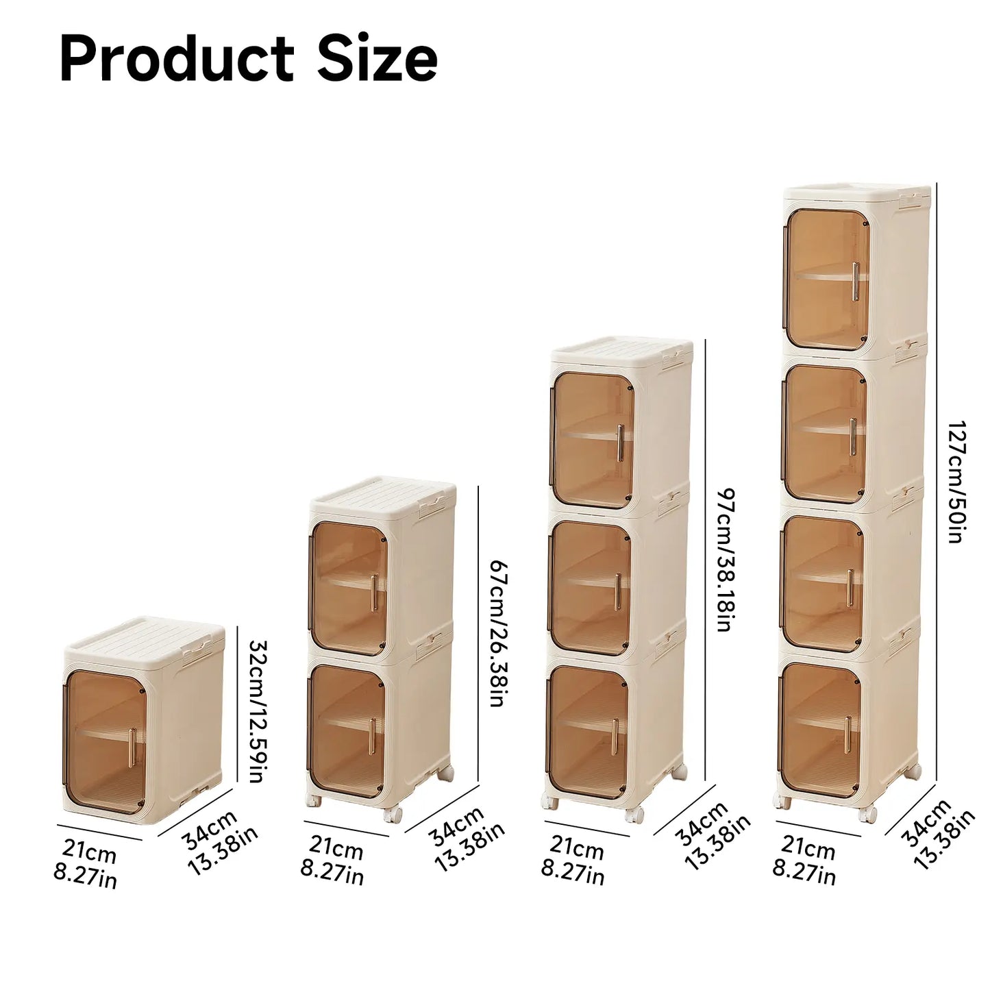 4-Tier Tall Narrow Storage Cabinet