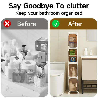 4-Tier Tall Narrow Storage Cabinet