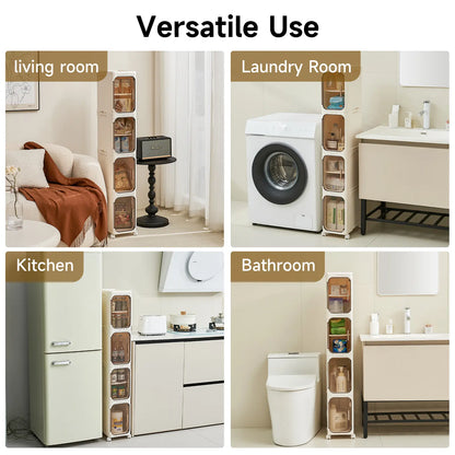 4-Tier Tall Narrow Storage Cabinet