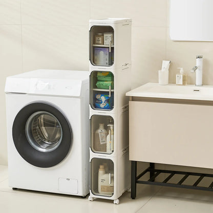 4-Tier Tall Narrow Storage Cabinet