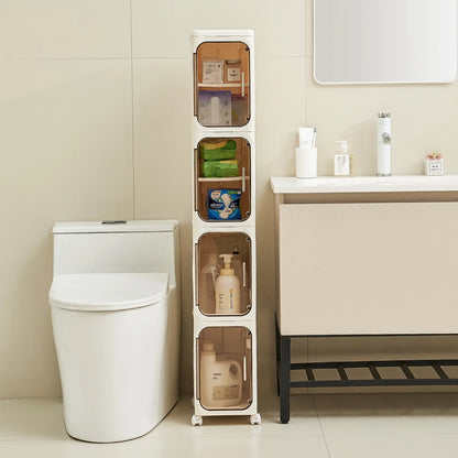 4-Tier Tall Narrow Storage Cabinet